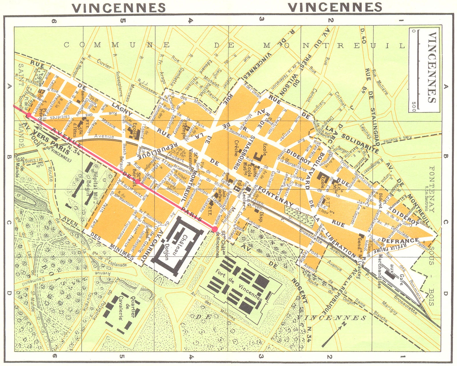 PARIS. Vincennes 1920 old antique vintage map plan chart